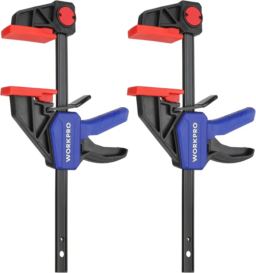 Amazon product photo of WORKPRO 6" Clamps for Woodworking 2-Pack, Light Duty Wood Clamps