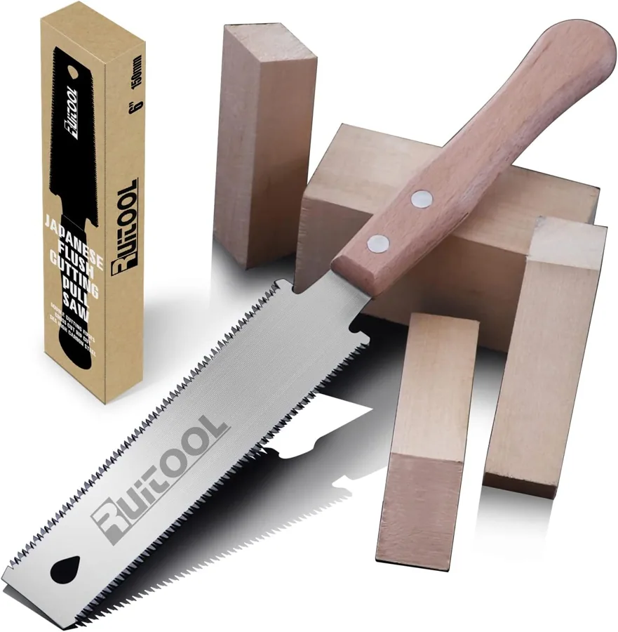 Amazon product photo of RUITOOL Japanese Hand Saw 6 Inch Double Edge Ryoba Pull Saw for Flush Cuts