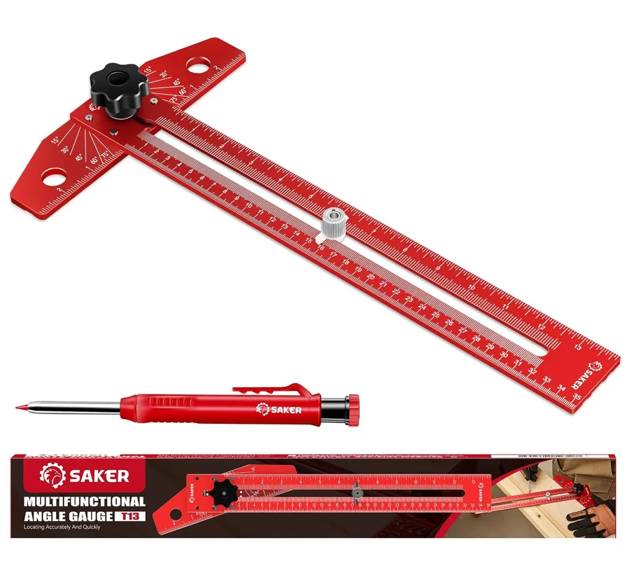 Amazon product photo of Saker Woodworking Scriber Marking Line Ruler,Aluminum Alloy T-Square