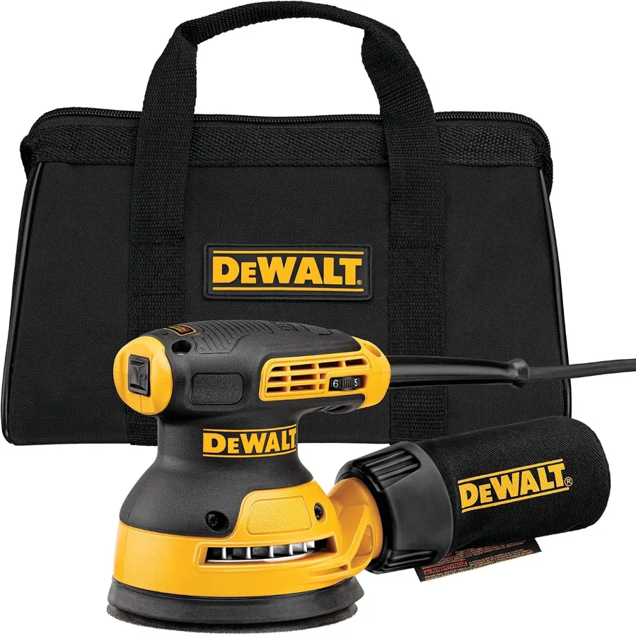 Amazon product photo of DEWALT Random Orbit Sander, Variable Speed, 5-Inch (DWE6423), Power Source Corded Electric