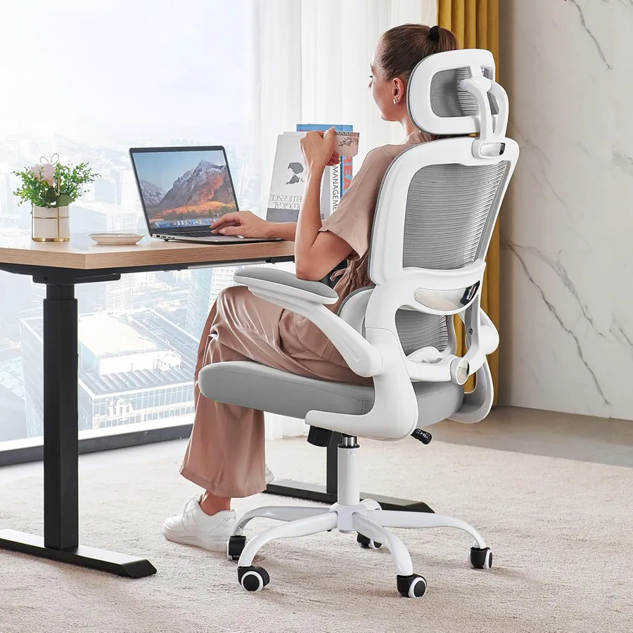 Amazon product photo of TRALT Office Chair Ergonomic Desk Chair with Lumbar Support White, 1
