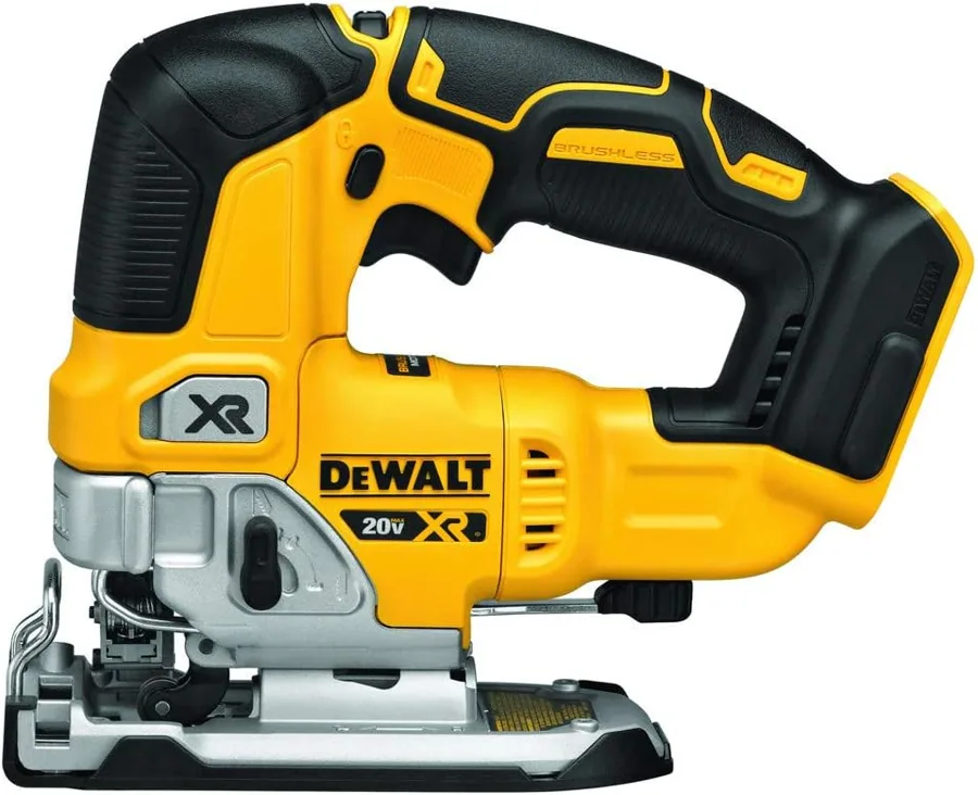 Amazon product photo of DEWALT 20V MAX XR Jig Saw, 3,200 Blade Speed, Cordless, Brushless Motor, LED Light, Bare Tool Only (DCS334B)