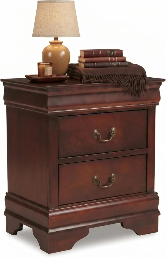 Amazon product photo of Signature Design by Ashley Alisdair 2 Drawer Nightstand, Reddish Brown