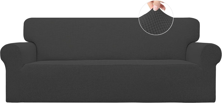 Amazon product photo of Easy-Going Stretch Couch Covers for Sofa Washable Large Dark Gray